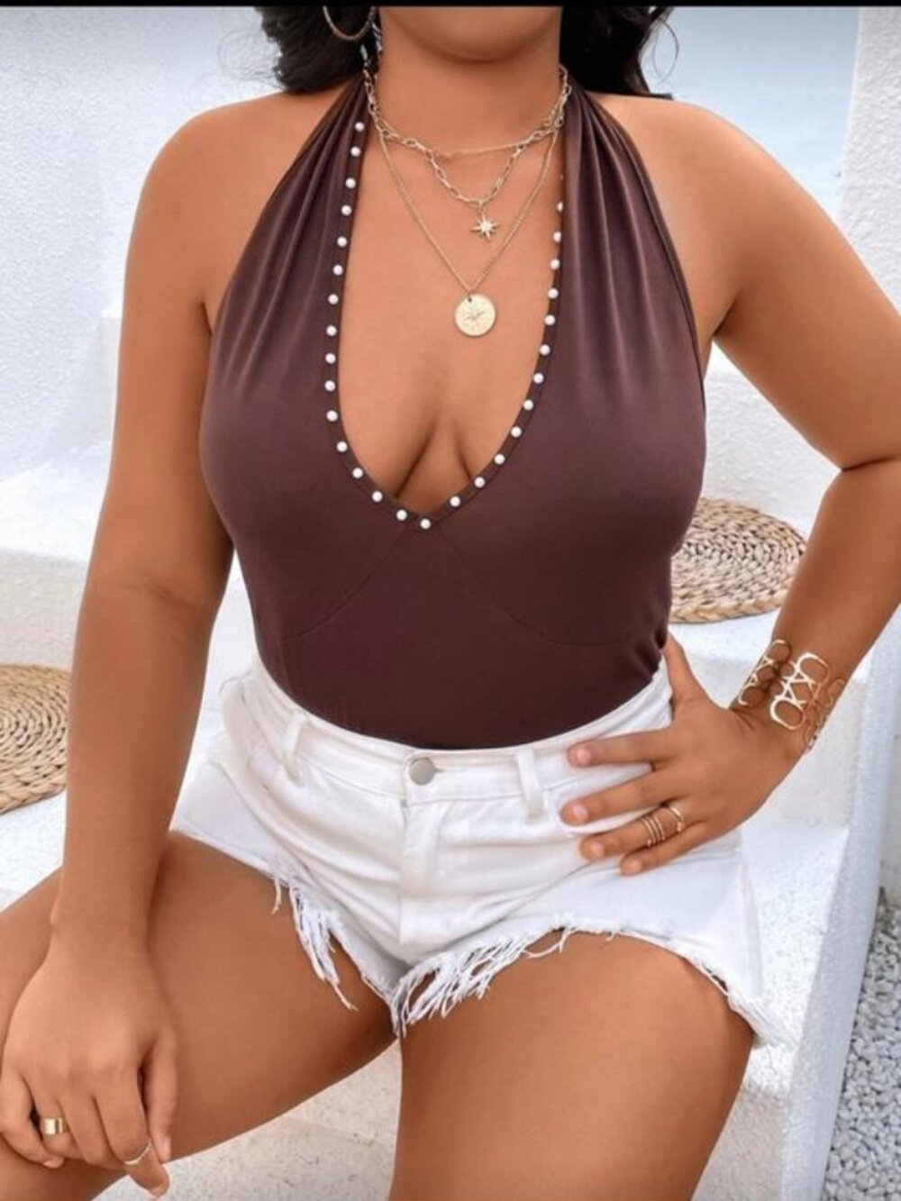 Women's one-piece swimsuit tummy control slimming V-neck 2026 swimwear.